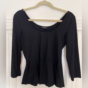 BEBE Womens Ruffled Bottom Top